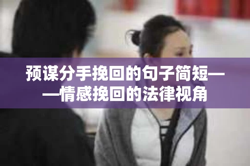 预谋分手挽回的句子简短——情感挽回的法律视角