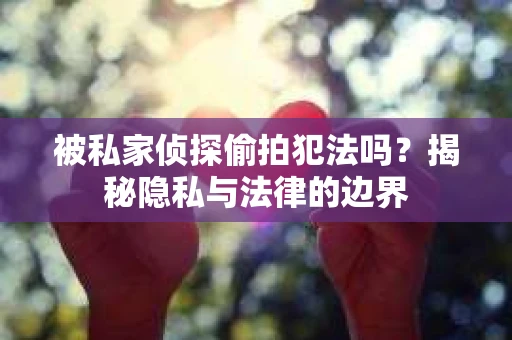 被私家侦探偷拍犯法吗？揭秘隐私与法律的边界