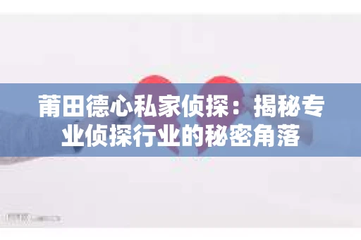 莆田德心私家侦探：揭秘专业侦探行业的秘密角落