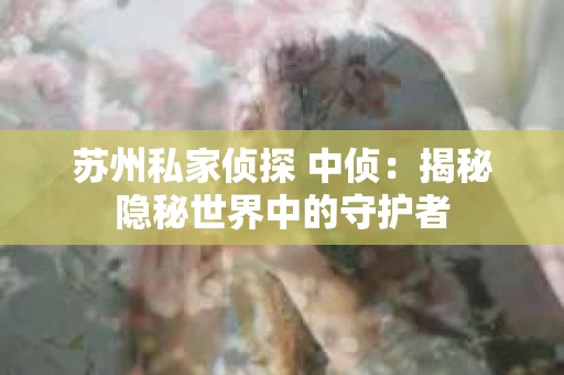苏州私家侦探 中侦：揭秘隐秘世界中的守护者