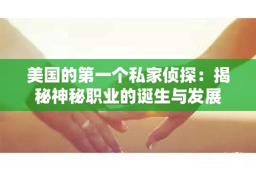 美国的第一个私家侦探：揭秘神秘职业的诞生与发展