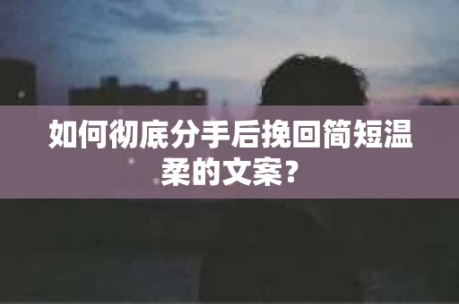 如何彻底分手后挽回简短温柔的文案？