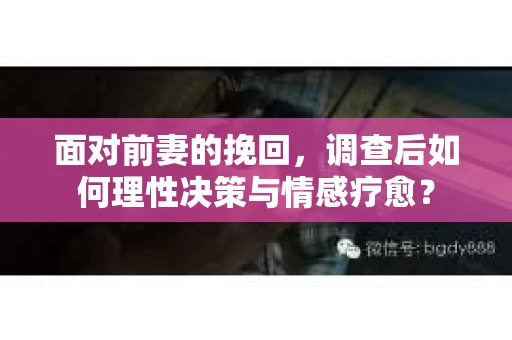 面对前妻的挽回，调查后如何理性决策与情感疗愈？
