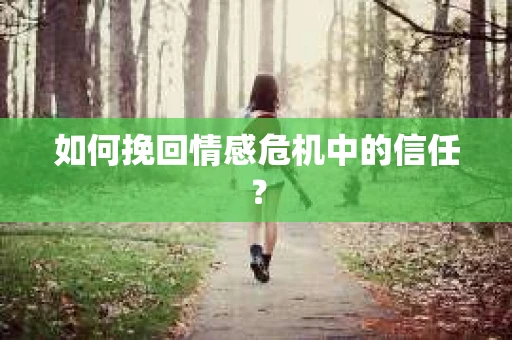 如何挽回情感危机中的信任? 如何挽回情感危机中的信任?