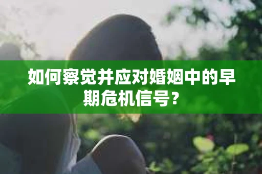 如何察觉并应对婚姻中的早期危机信号？